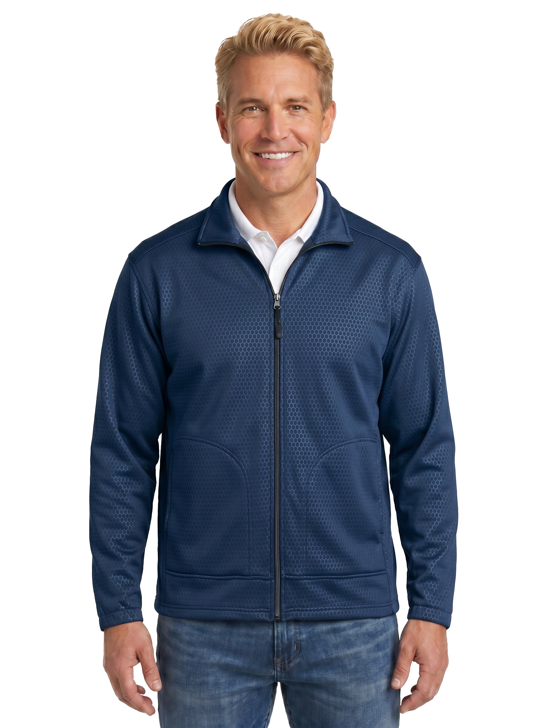 9677-SSE Men's Soft Shell Embossed Full Zip Jacket