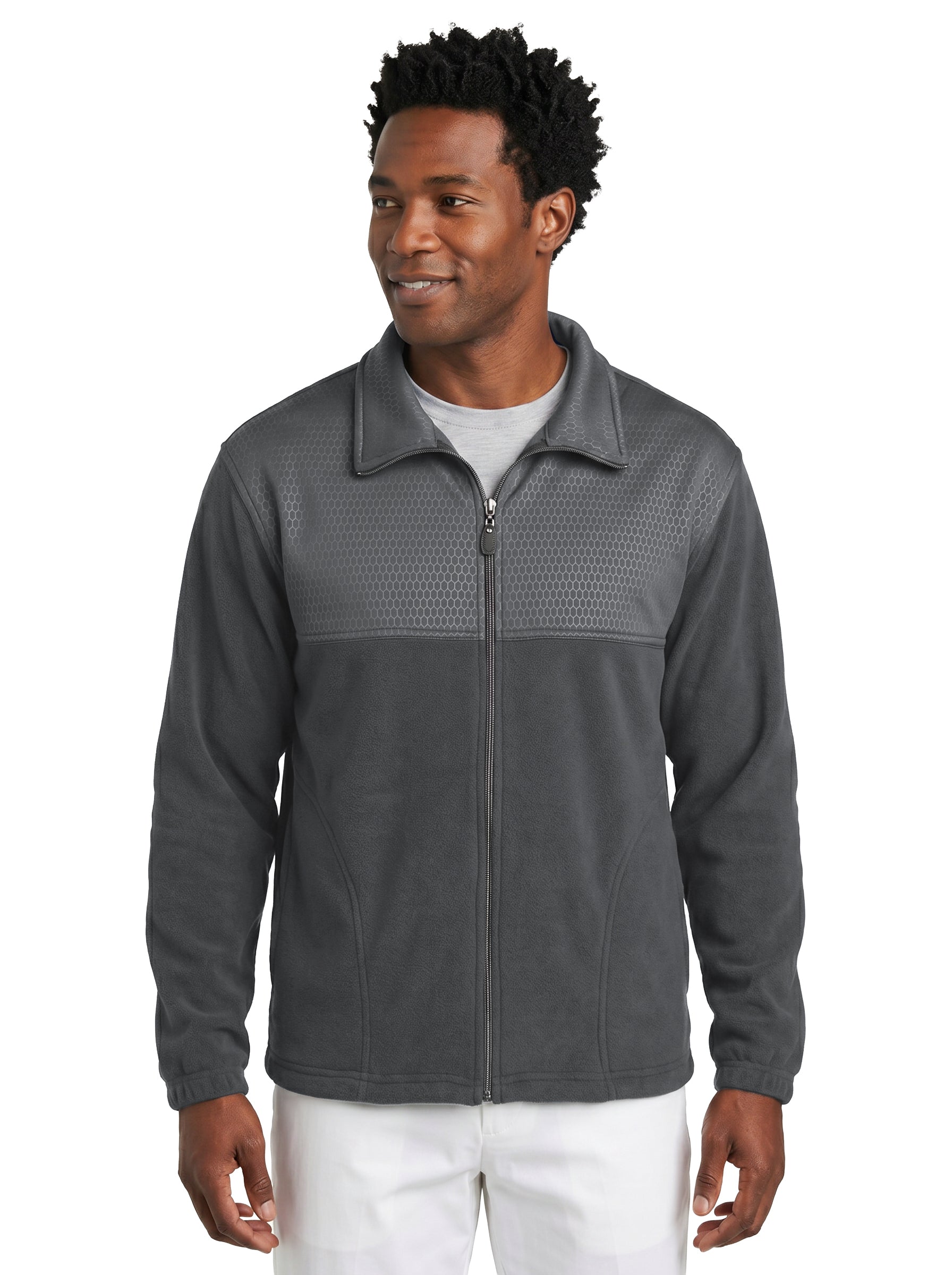 9682-SSE Men's Soft Shell Embossed Full Zip Jacket