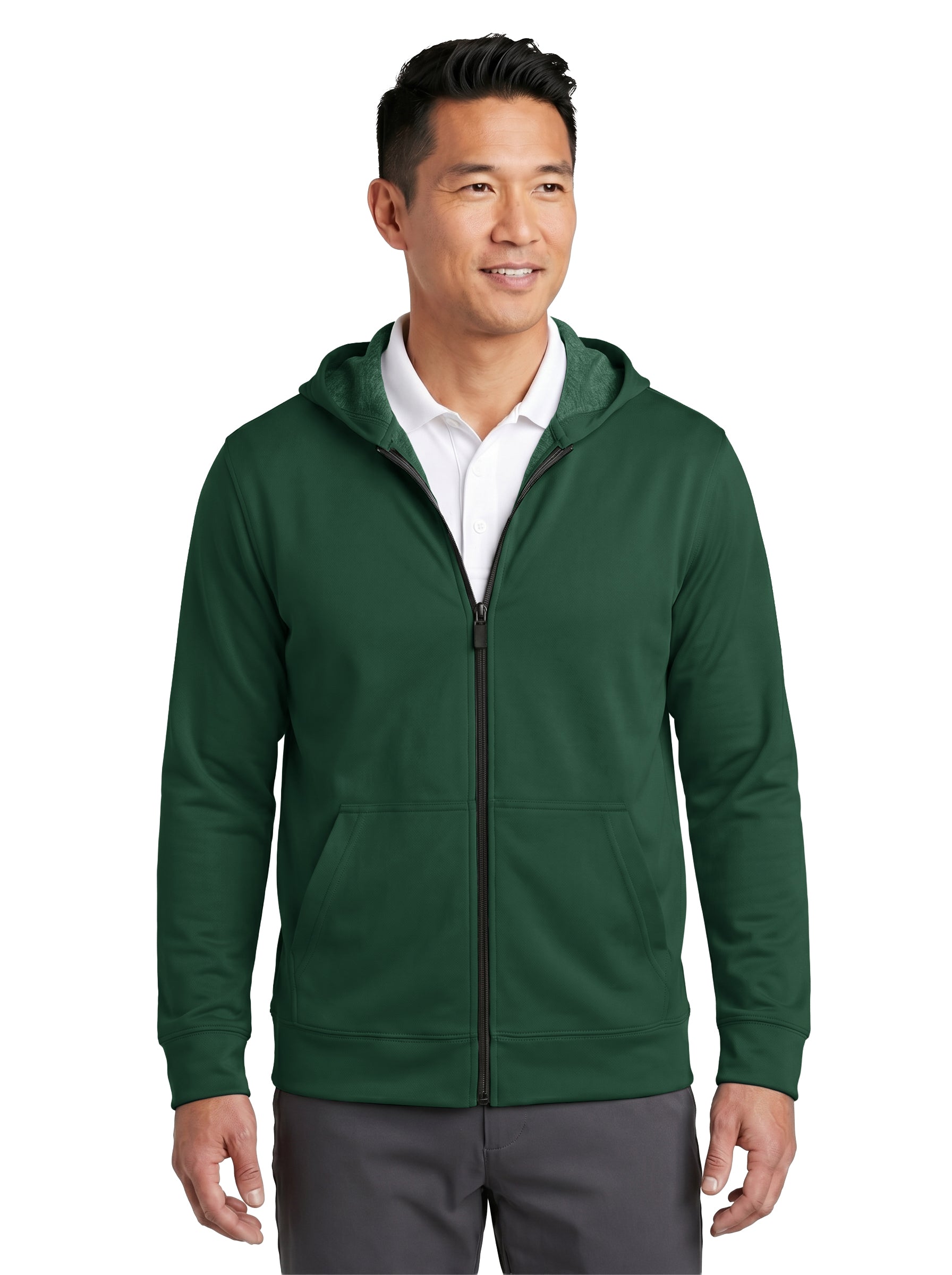 9737-BDI Unisex Bonded Interlock Full Zip Hooded Jacket