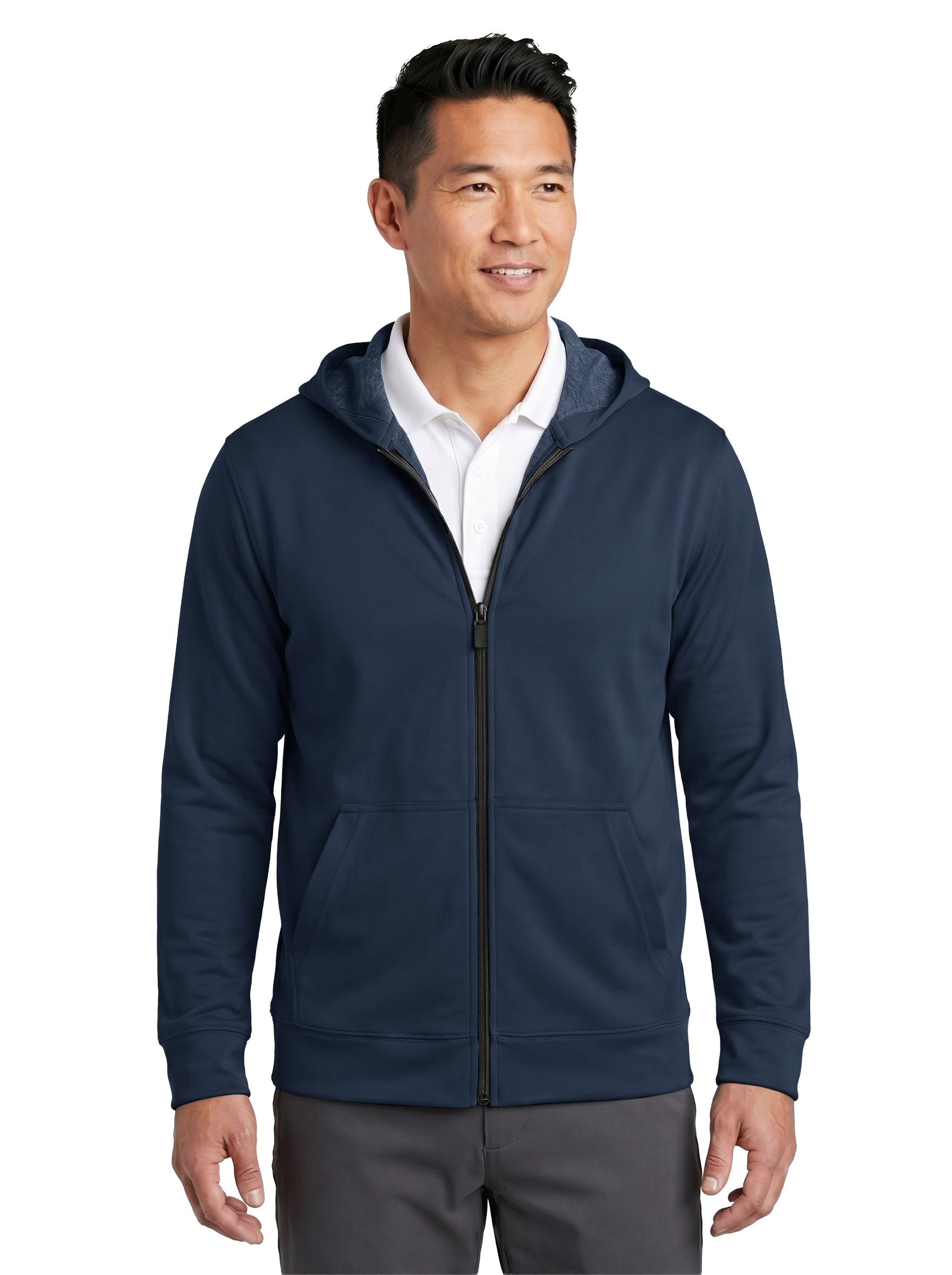 9737-BDI Unisex Bonded Interlock Full Zip Hooded Jacket