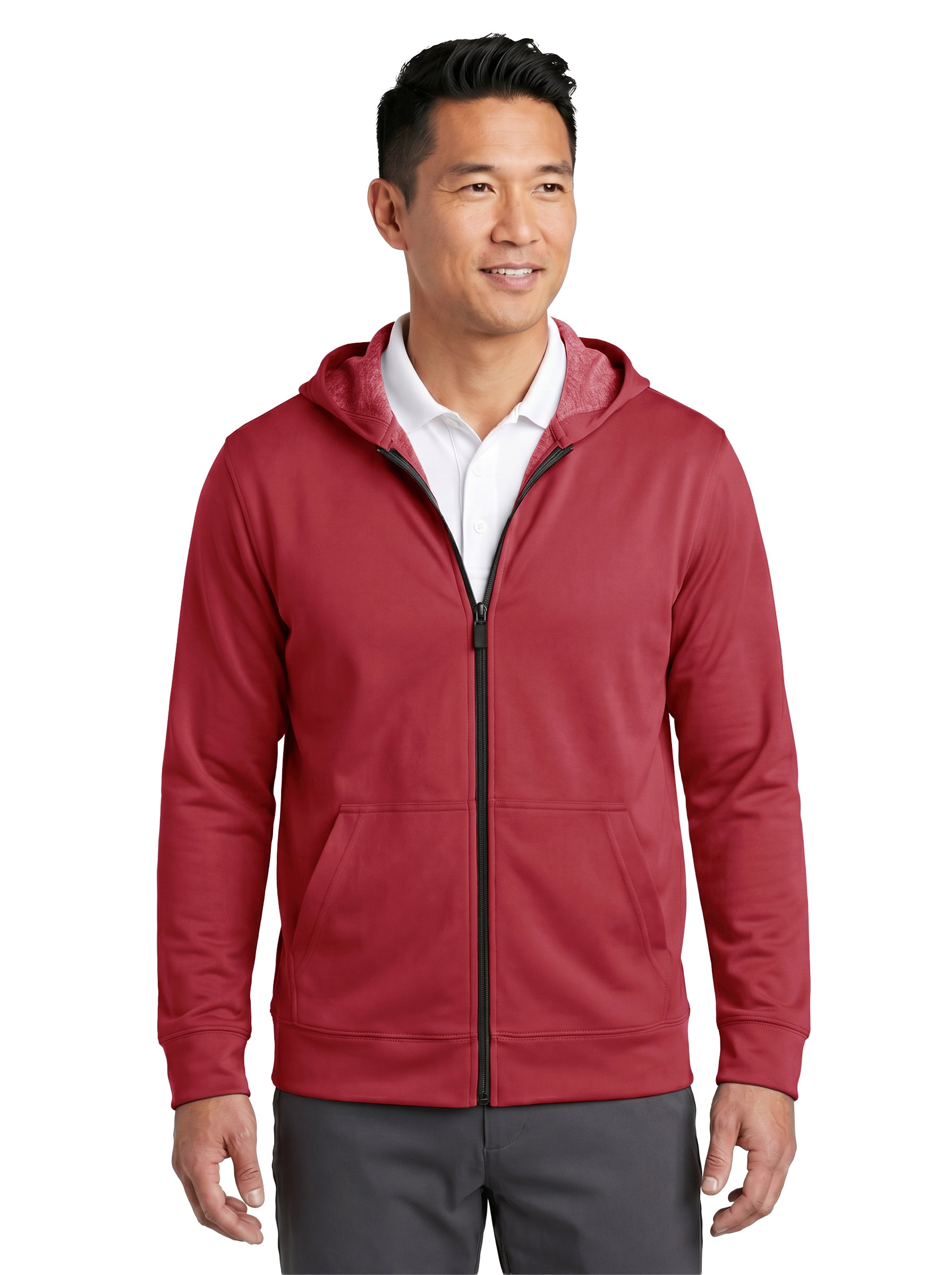 9737-BDI Unisex Bonded Interlock Full Zip Hooded Jacket