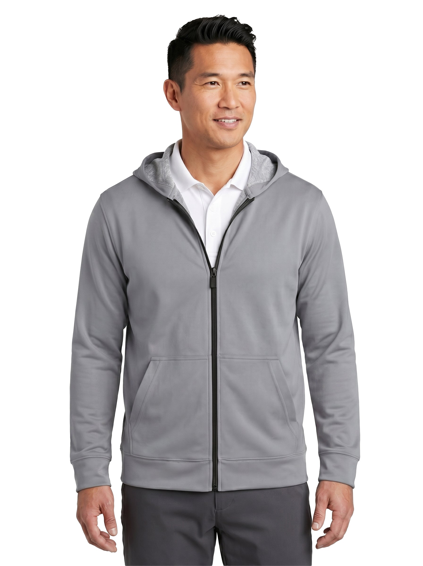 9737-BDI Unisex Bonded Interlock Full Zip Hooded Jacket