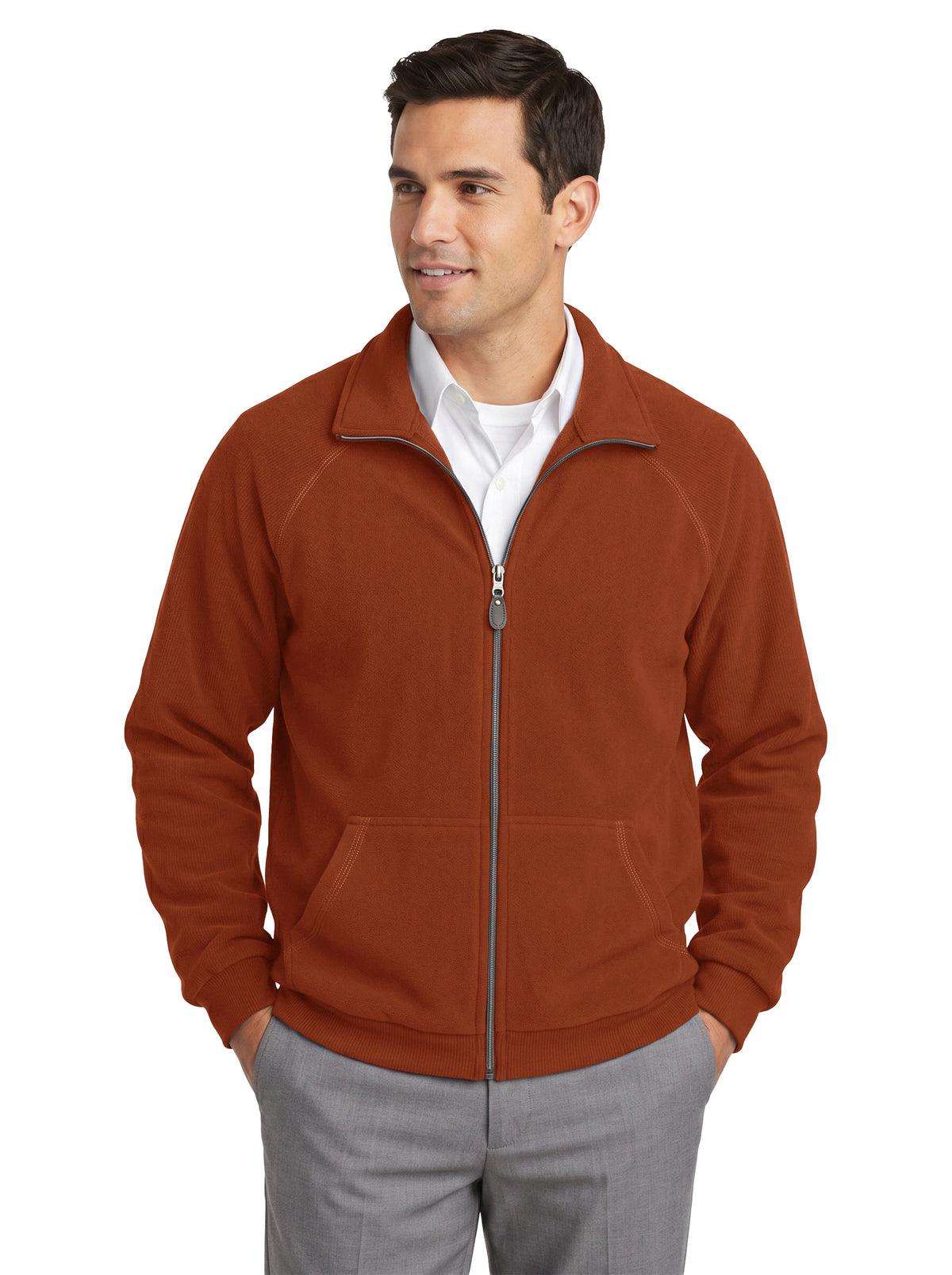 9743D-CBF Men's Corduroy Bonded Fleece Full Zip Jacket