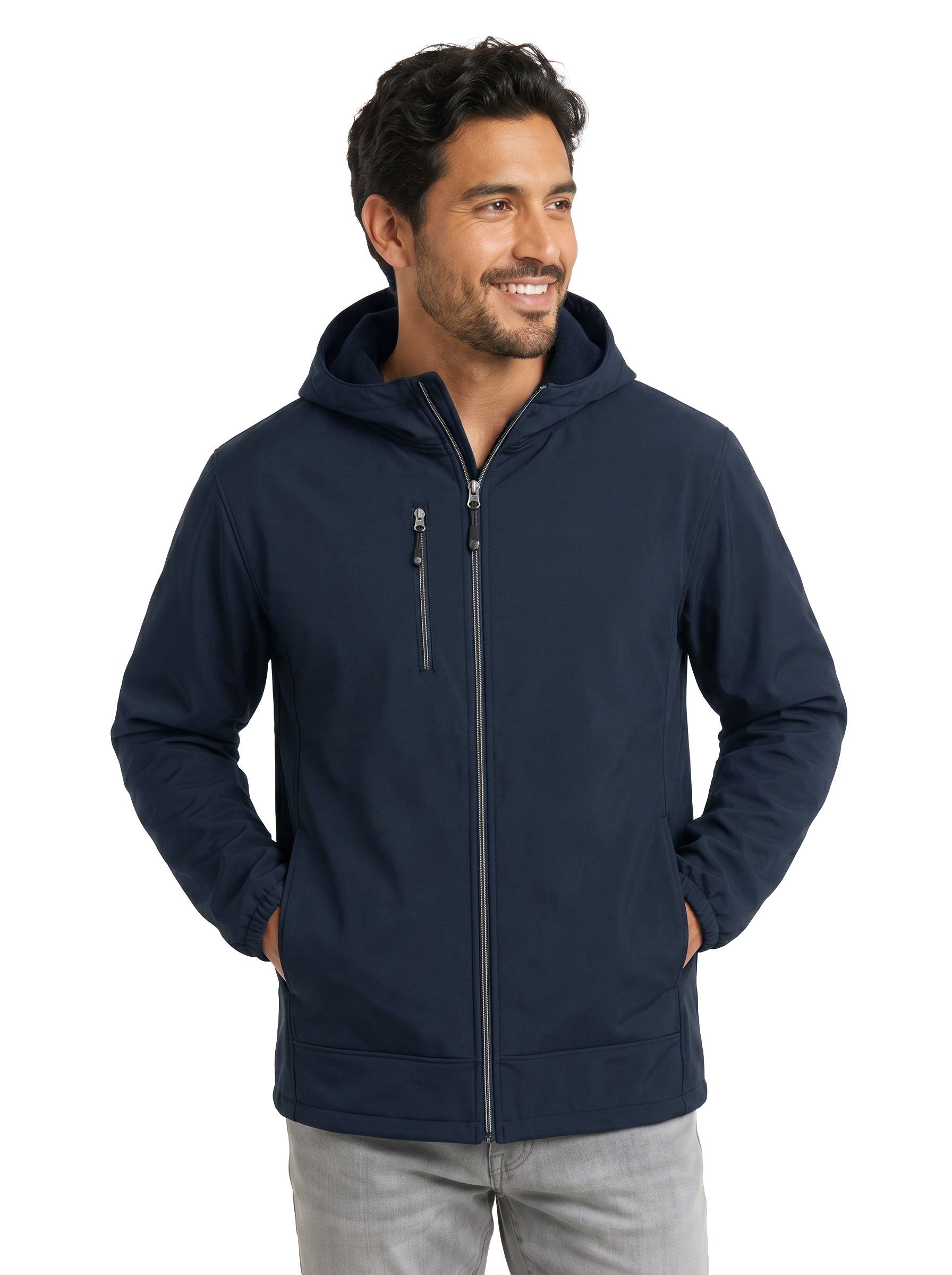 9768-S3F Unisex 3 Layers Soft Shell Hooded Full Zip Jacket
