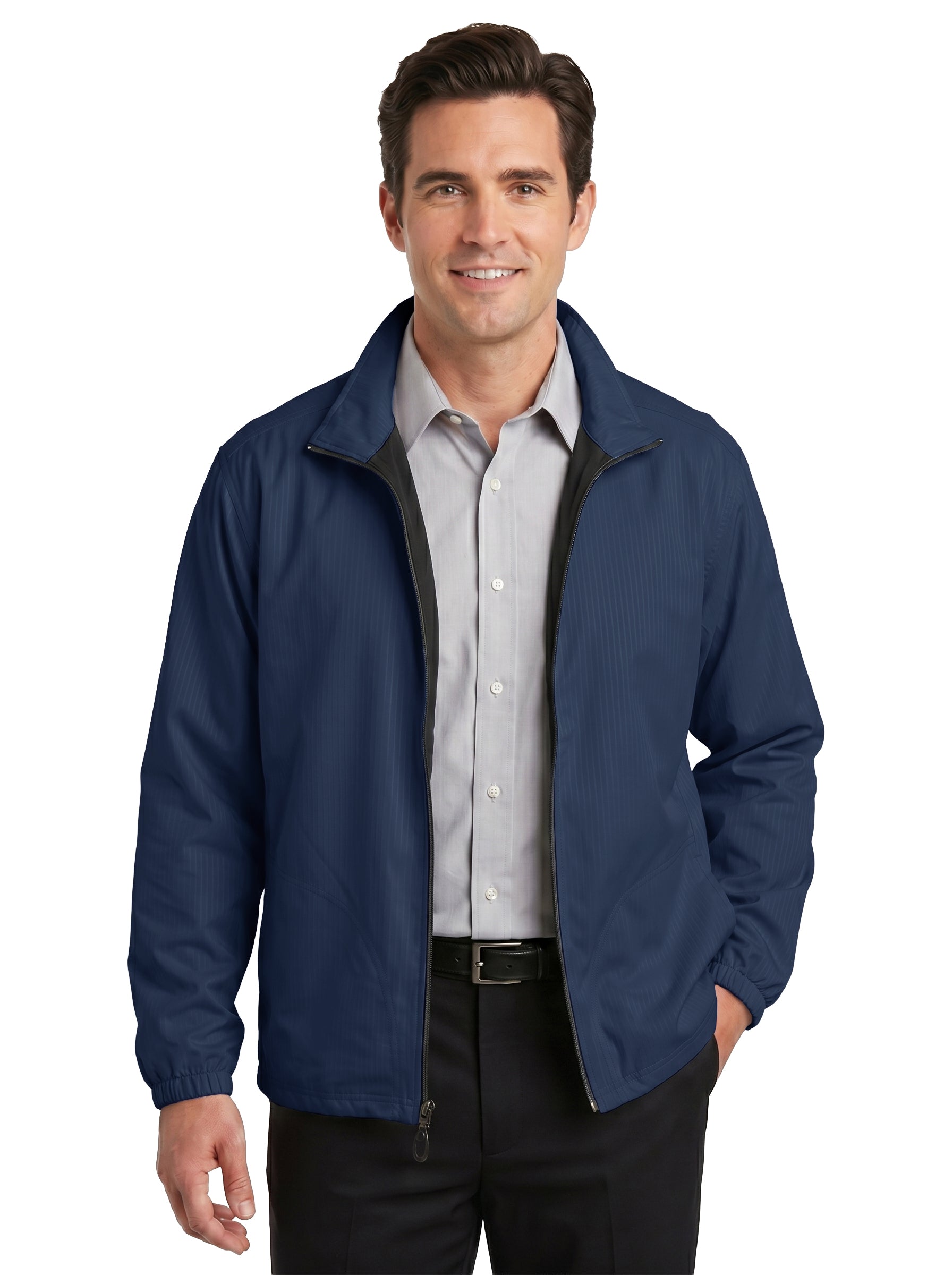 9781-BDJ Men's Bonded Jersey Full Zip Wind Jacket