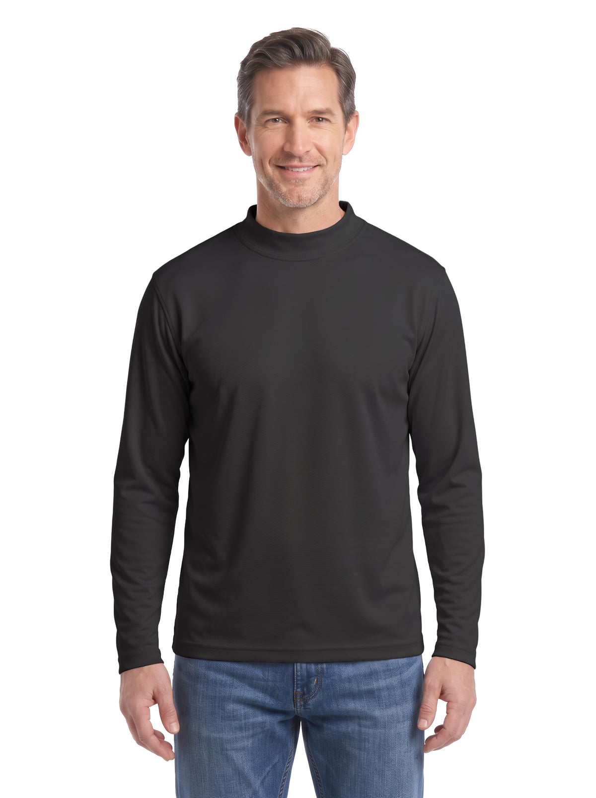 LS1007-PTM Men's Long Sleeve Mock Neck Tee