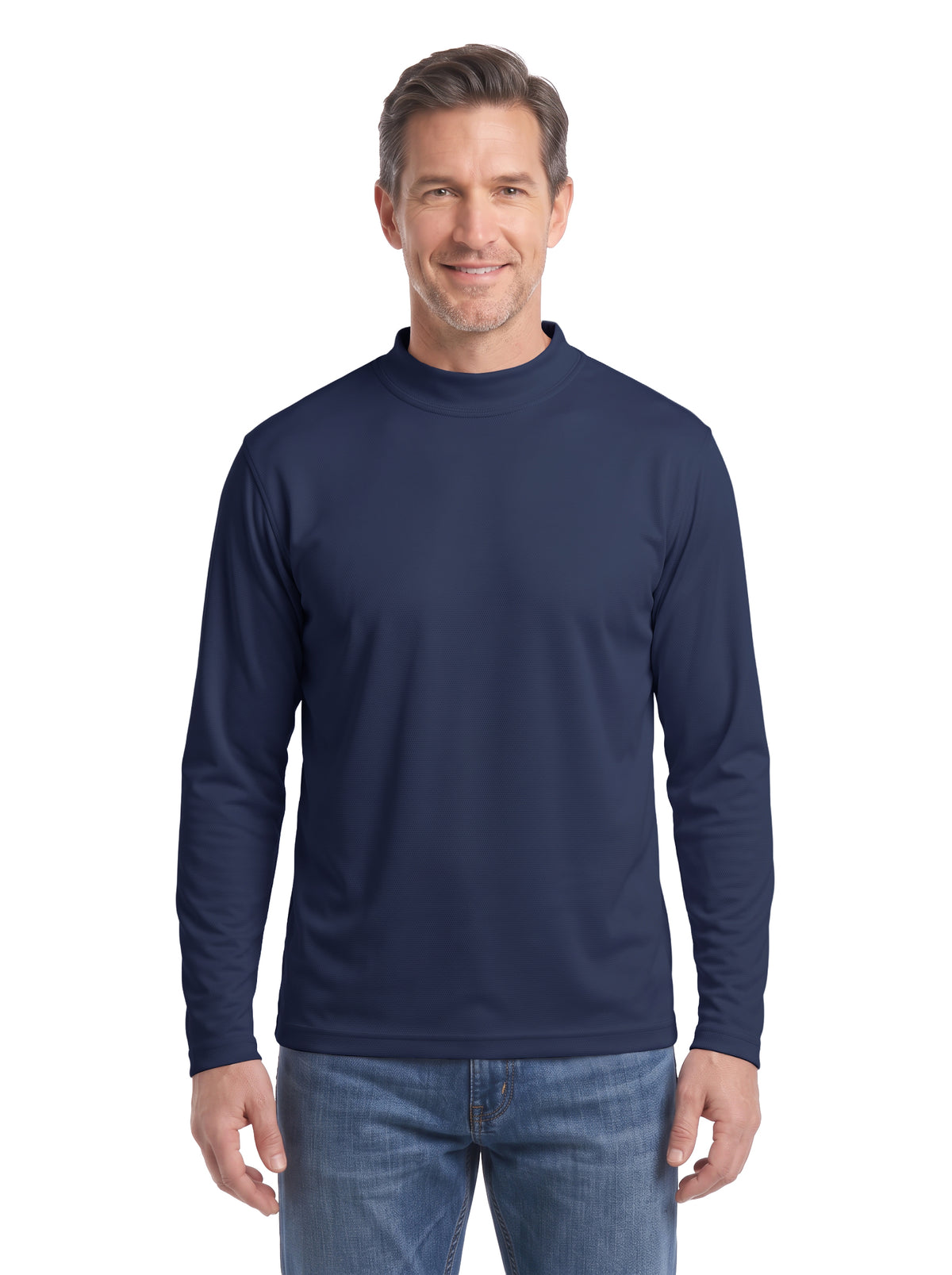 LS1007-PTM Men's Long Sleeve Mock Neck Tee