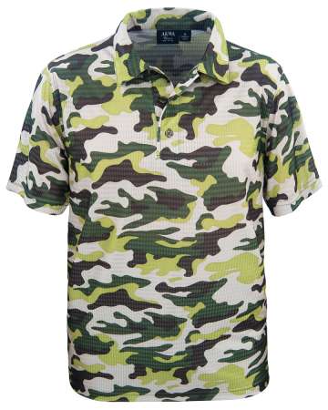 Made in USA Men's Camouflage Print Polo