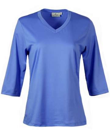 162-SPJ Ladies' 3/4 Sleeve V-Neck Tee