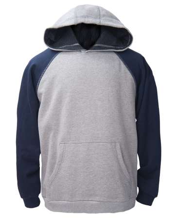 1737-CVC Men's Cotton Polyester Fleece Two-Tone Raglan Pullover Hoodie