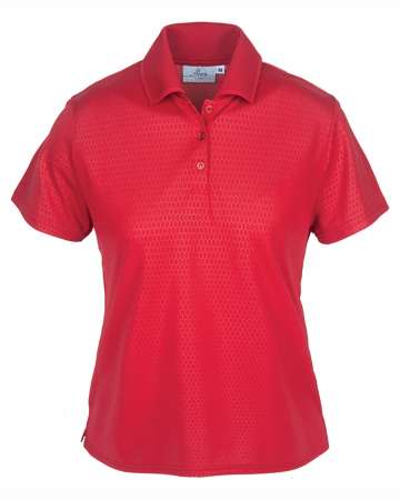 265-EMB Ladies' Embossed Honeycomb Polo