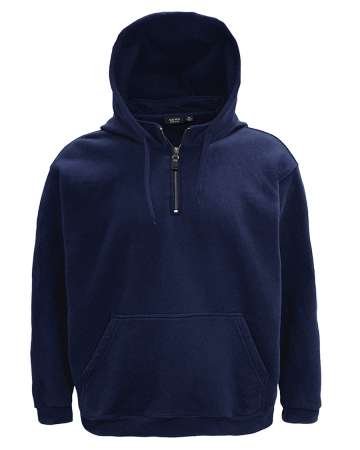 3722-CVC Men's Heavyweight Cotton Polyester Fleece Mock Neck 1/4 Zip Pullover Hoodie 