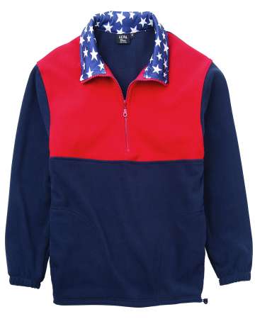 9490-MFL Patriotic 1/2 Zip Pullover