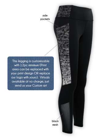 Made in USA leggings Mesh Panels