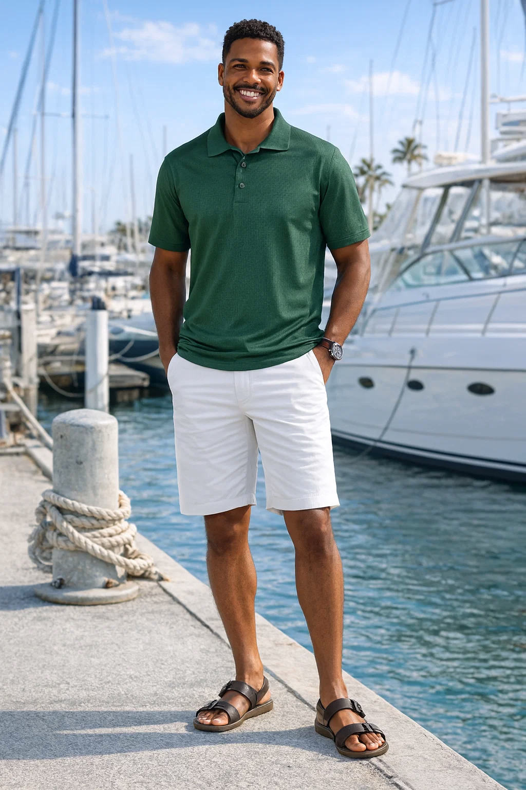 AKWA 1365-EMB Embossed Men's Polo