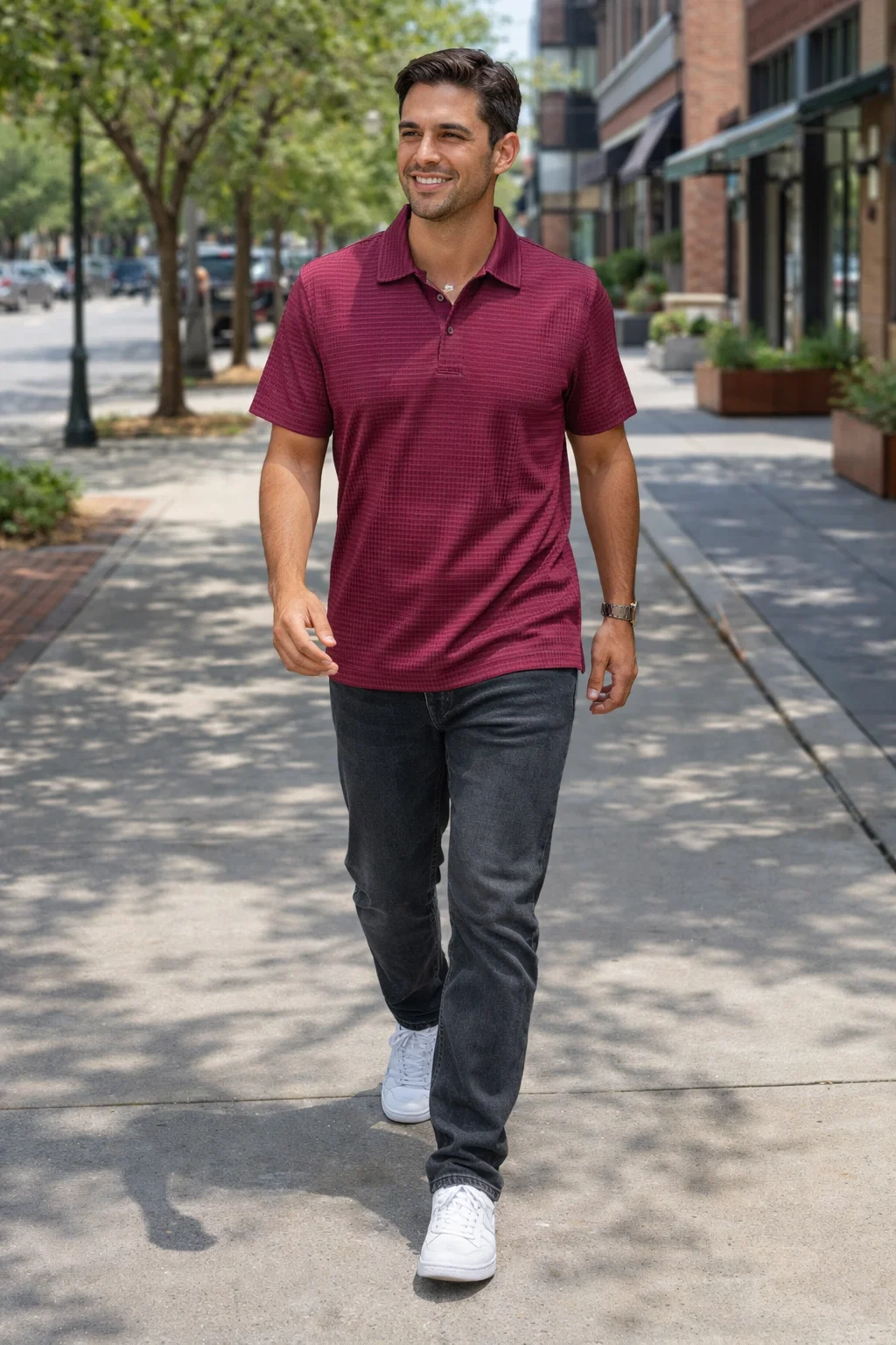 1366-DNS Men's Drop Needle Stretch Polo