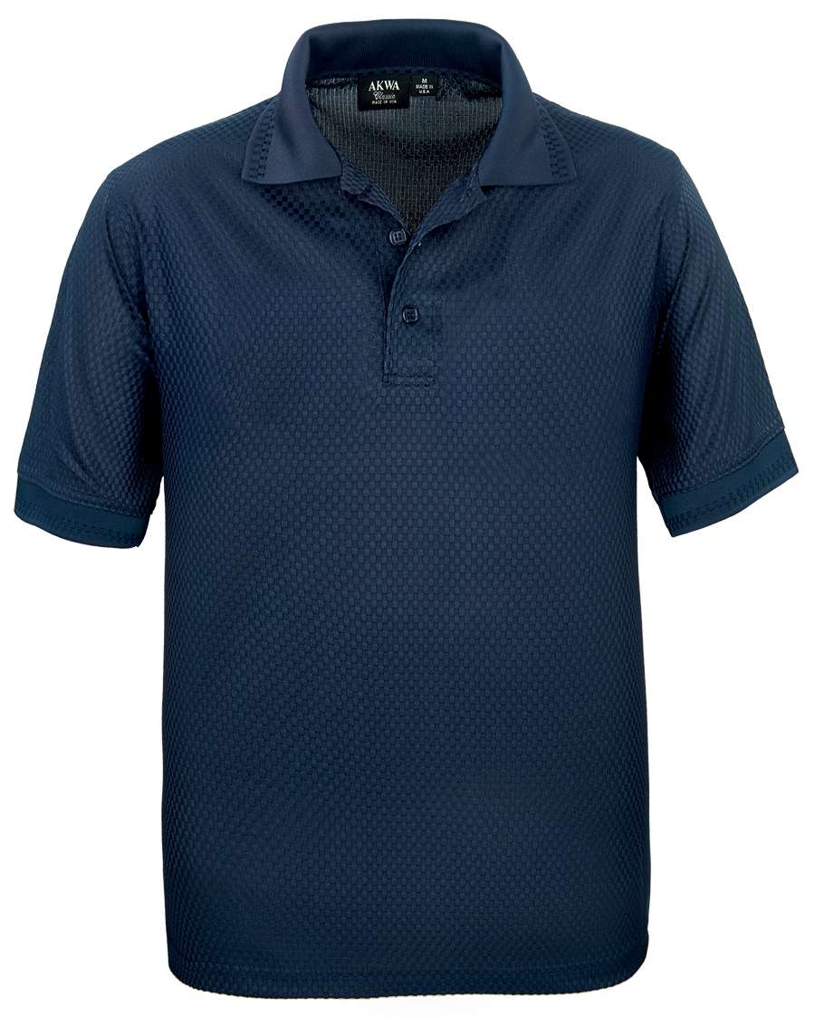 Made in USA 1376 BKW Mens Basket Weave Polo