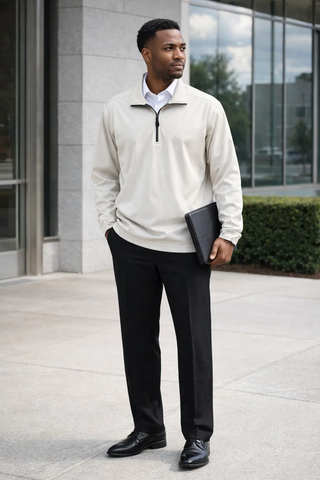 1418-BDJ Men's Bonded Jersey 1/4 Zip Windshirt - PRODUCTS
