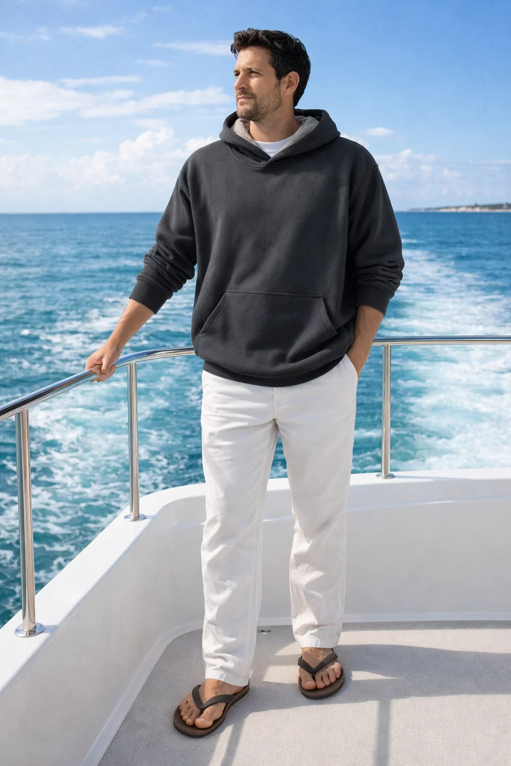 AKWA 1736-CVC Men's Pullover Fleece Hoodie