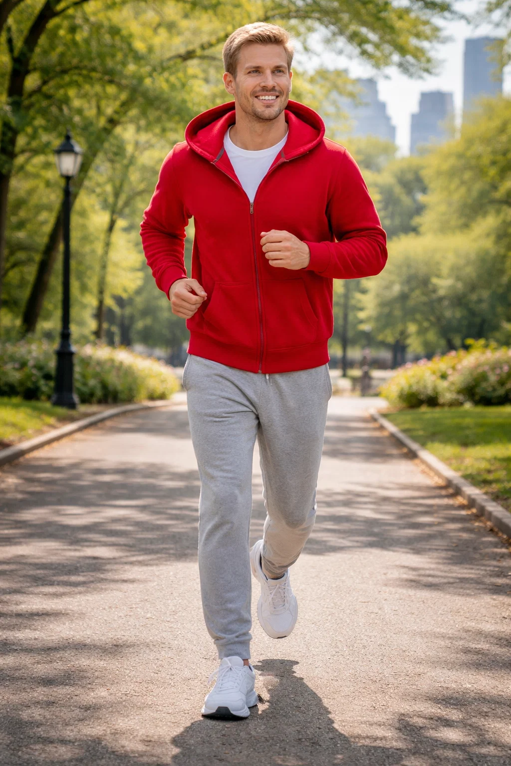 AKWA 1746-CVC Men's Full Zip Fleece Hoodie