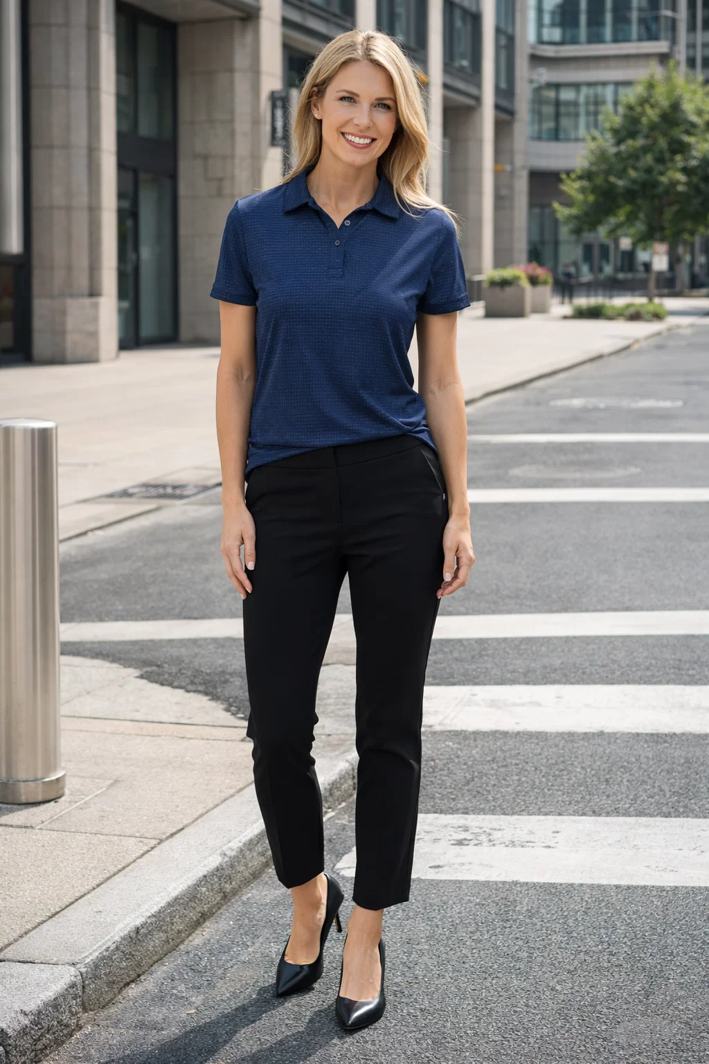 Pedestal dab dne brrrsos着用　polo ロンt s Made in USA 366-DNS Ladies' Polo