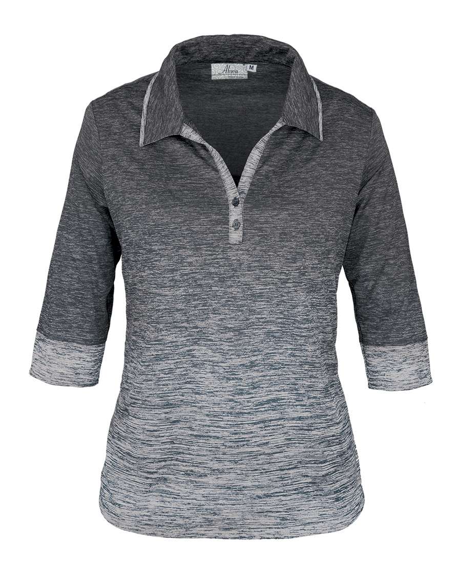 Made in USA Women Polo Shirt 381 OBJ Ladies 3 4 Sleeve Top