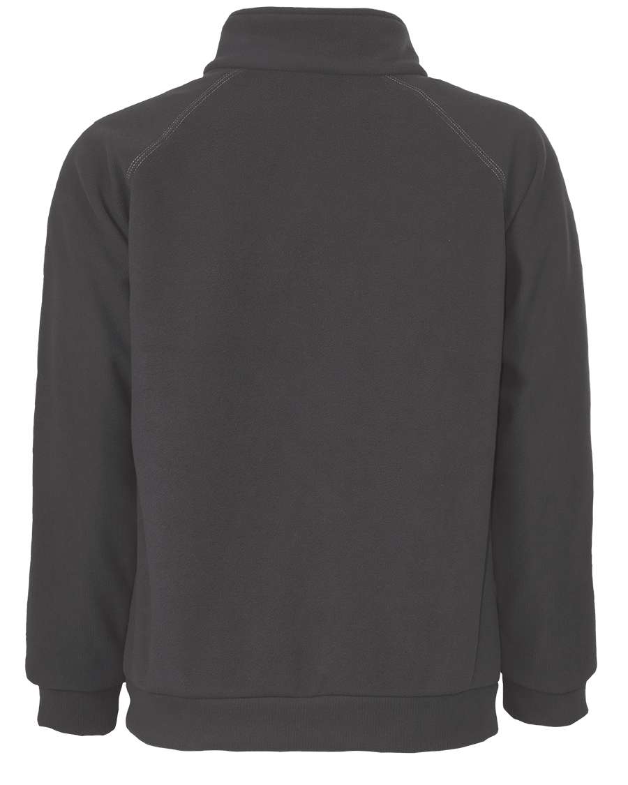 Men Zip Front Collar Fleece Jacket Charcoal - 0273109 main image 1