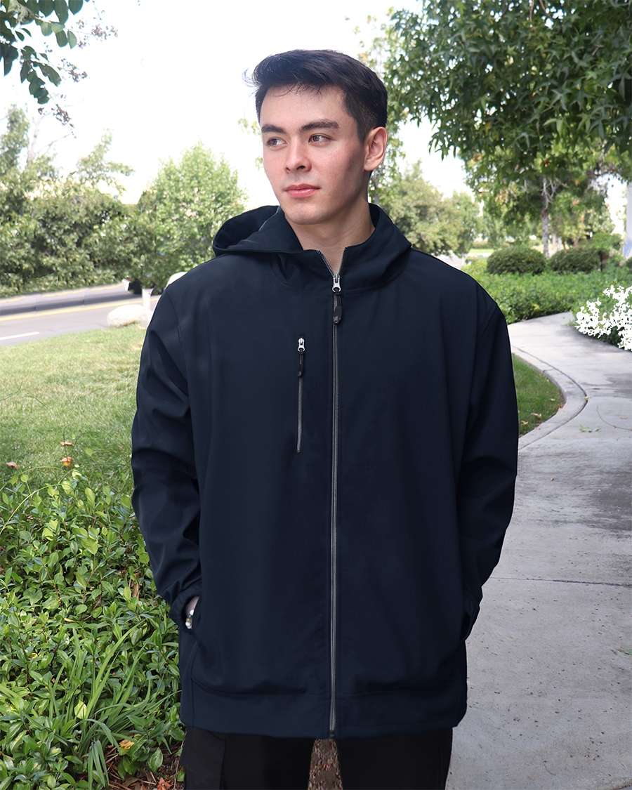 9768-S3F Unisex 3 Layers Soft Shell Hooded Full Zip Jacket