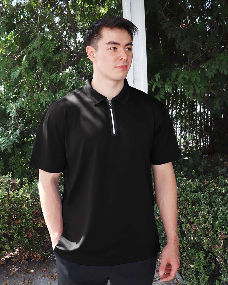 1442-AQD Men's Aqua-Dry 1/4 Zip Polo - POLOS - PRODUCTS