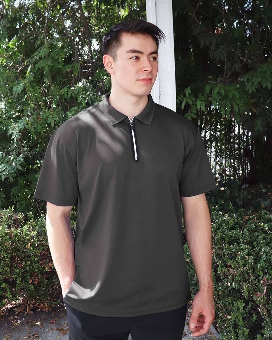 1442-AQD Men's Aqua-Dry 1/4 Zip Polo - POLOS - PRODUCTS