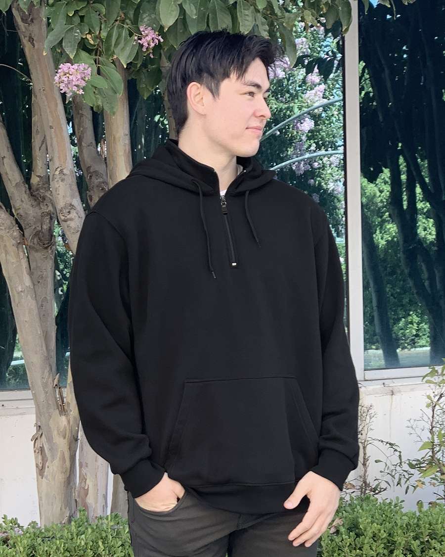 3722 CVC Unisex HEAVYWEIGHT Cotton Polyester Fleece Mock Neck 1 4 Zip Pullover Hoodie