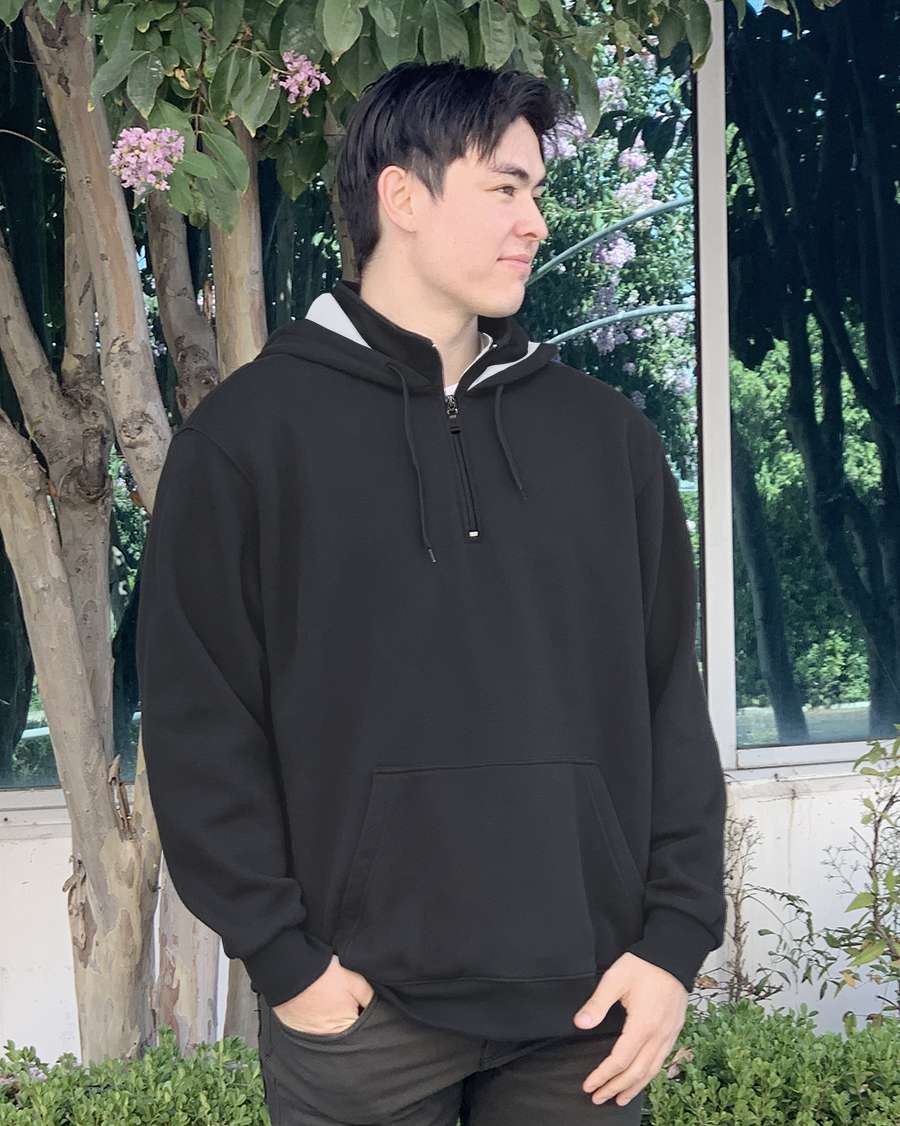 スウェット・トレーナー AFTER PRAY Half Zip Up Pullover Hoodie Sweatshirt Navy AF23F 6309-TrueNavy-1-