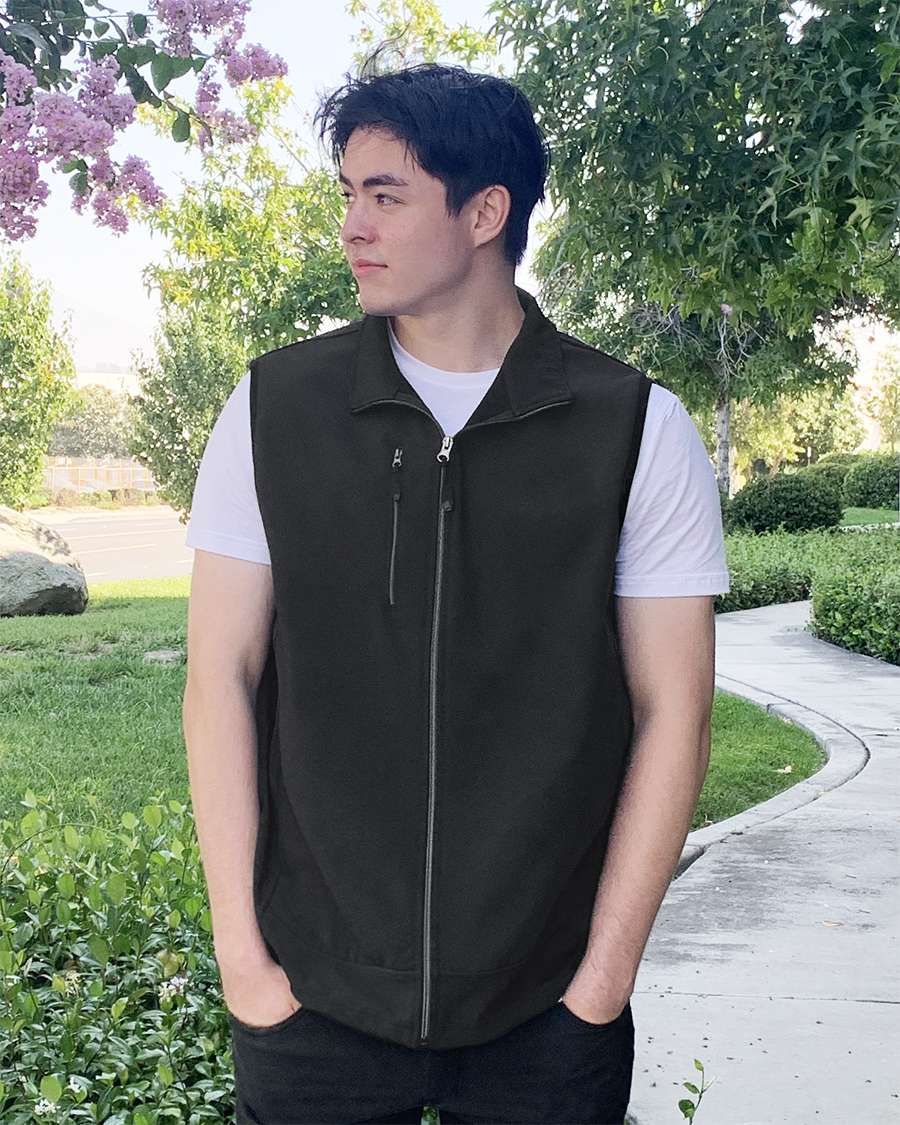 9529-S3F Men's 3 Layers Soft Shell Full Zip Vest