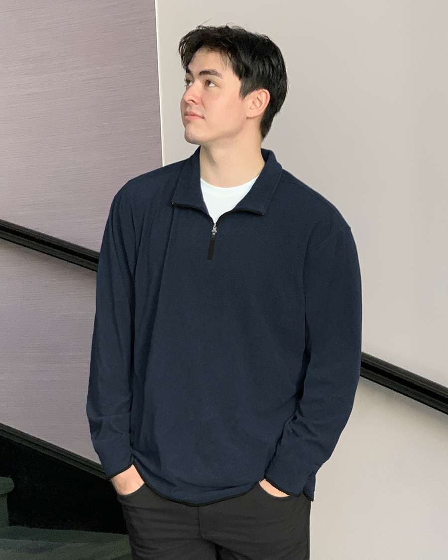 1755-VSF Men's Velour Fleece 1/4 Zip Pullover - FLEECE