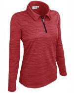 480-TSJ Ladies' Long Sleeve Quarter Zip Polo Tiger Stripe Jersey