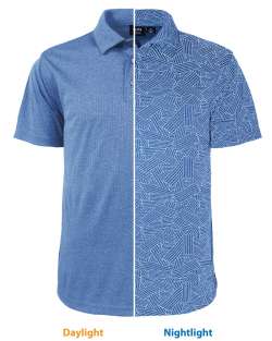 1313-DNR Men's Reflective Print Polo