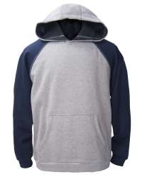 1737-CVC Unisex Cotton Polyester Fleece Two-Tone Raglan Pullover Hoodie