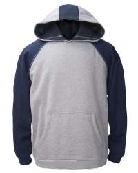 1737-CVC Unisex Cotton Polyester Fleece Two-Tone Raglan Pullover Hoodie