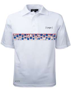 1372-PTM*WHT Men's Patriotic Polo