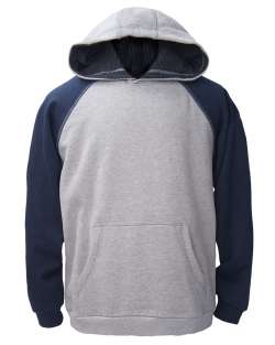 1737-CVC Unisex Cotton Polyester Fleece Two-Tone Raglan Pullover Hoodie