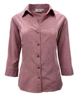 315-CBS Ladies' Chambray 3/4 Dress Shirt